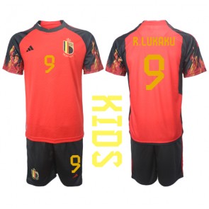 Belgie Romelu Lukaku #9 Dětské Domácí dres komplet MS 2022 Krátký Rukáv (+ trenýrky)
